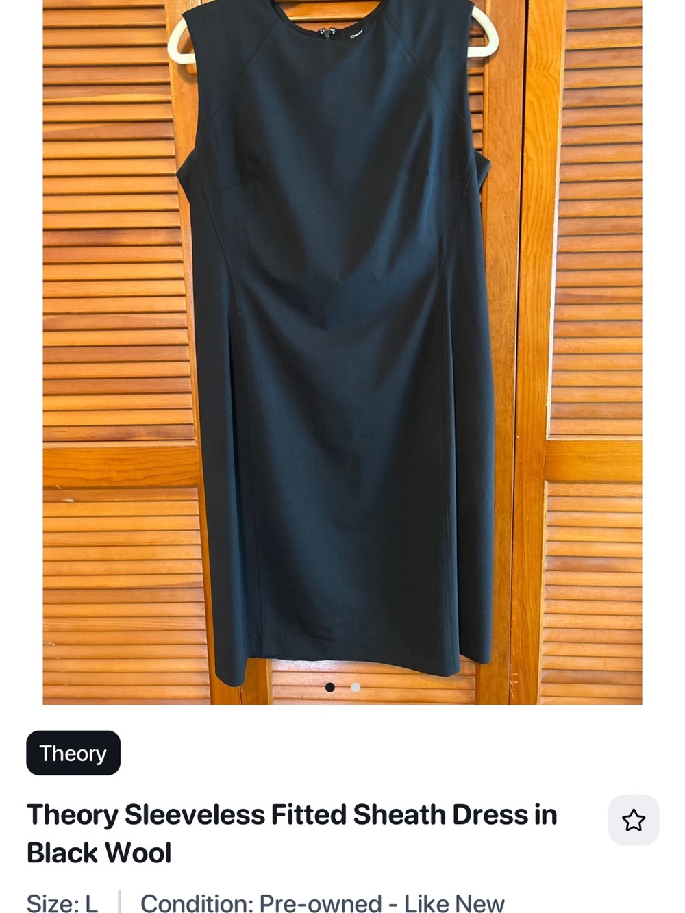 Theory Black Sleeveless Sheath Dress